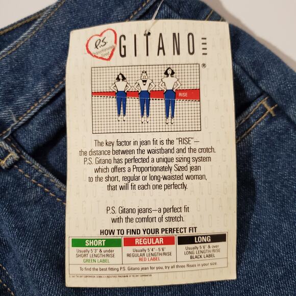 P.S. Gitano NWT Lot of 2 Vintage 80's Acid Wash Mom Jeans Size 13/14 Short Denim - Picture 10 of 13